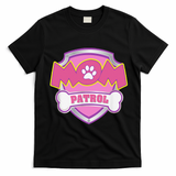 Mom Patrol Dog Mom Dad Funny Gift Birthday Party Cute T-Shirt - Black