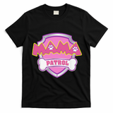 Mama Patrol Dog Mom Dad Funny Gift Birthday Party T-Shirt - Black