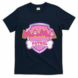 Mama Patrol Dog Mom Dad Funny Gift Birthday Party T-Shirt - Navy Blue