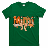 Mimi Pumpkin Fall Coquette Bow Thanksgiving Mom T-Shirt - Green