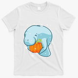 Manatee Pumpkin Fall Halloween Thanksgiving Sea Cow Gift T-Shirt - White