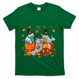 Manatee Pumpkin Leopard Buffalo Plaid Fall Thanksgiving T-Shirt - Green