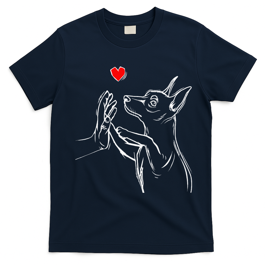 Min Pin Love Miniature Pinscher Dog Mom T-Shirt - Navy Blue
