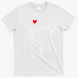 Min Pin Love Miniature Pinscher Dog Mom T-Shirt - White