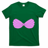 Mermaid Purple Seashell Bra Summer Funny Halloween T-Shirt - Green