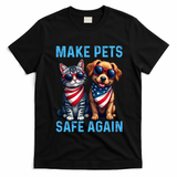 Make Pets Safe Again Funny Donald Trump They Are Eating The Dogs T-Shirt - Black