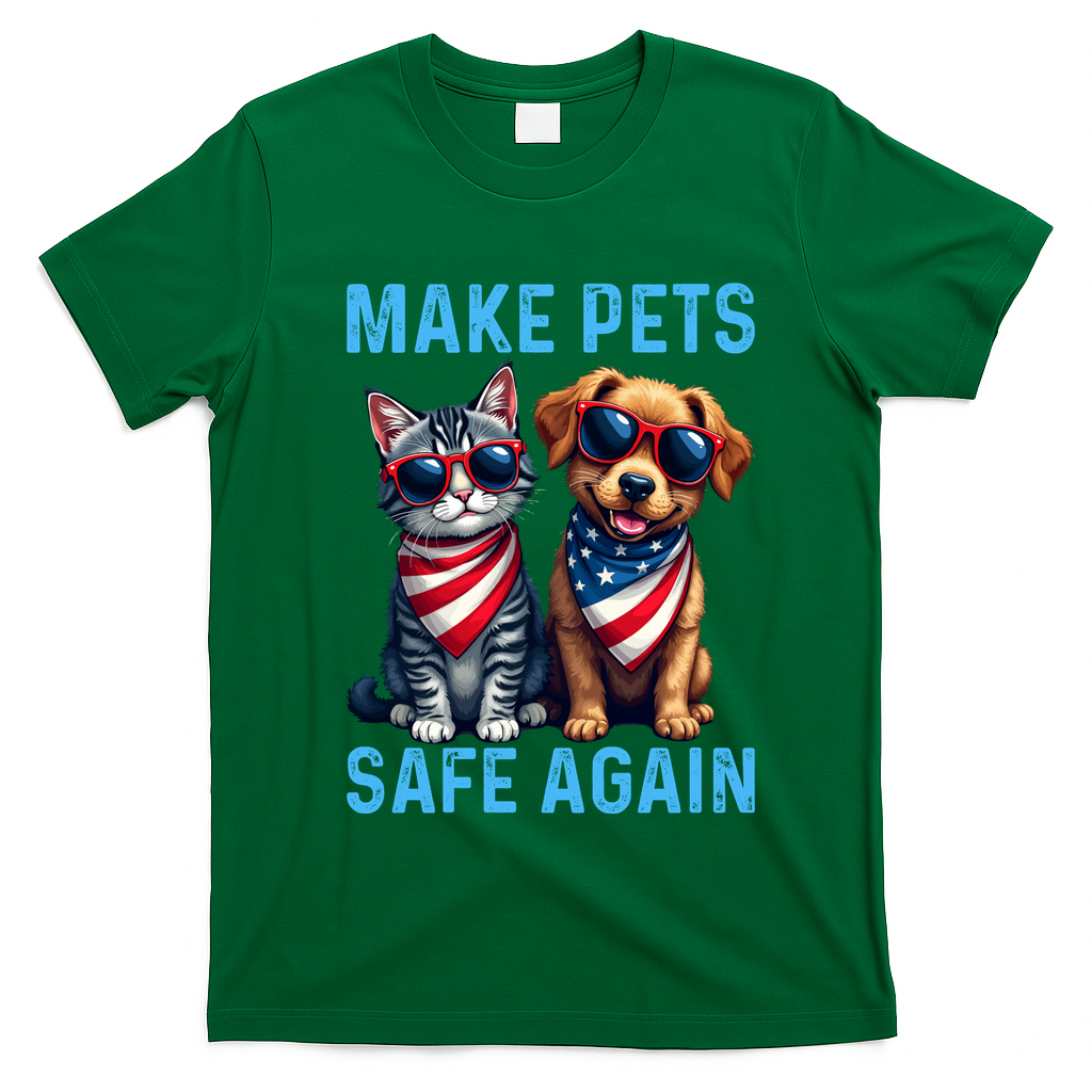 Make Pets Safe Again Funny Donald Trump They Are Eating The Dogs T-Shirt - Irish Green