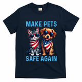 Make Pets Safe Again Funny Donald Trump They Are Eating The Dogs T-Shirt - Navy Blue