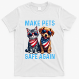 Make Pets Safe Again Funny Donald Trump They Are Eating The Dogs T-Shirt - White