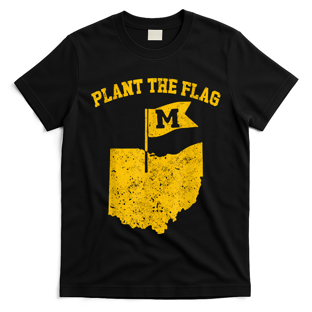 Michigan Plant The Flag Yellow Michigan Map T-Shirt