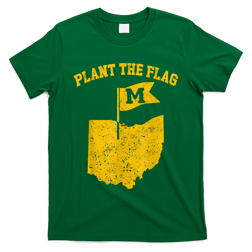 Michigan Plant The Flag Yellow Michigan Map T-Shirt