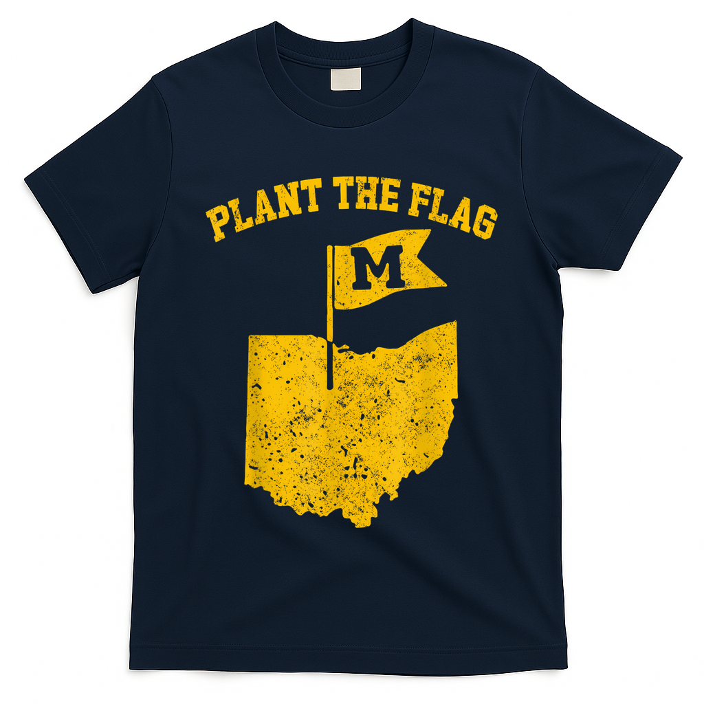 Michigan Plant The Flag Yellow Michigan Map T-Shirt