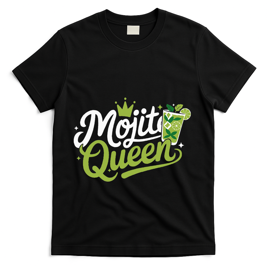 Mojito Queen Trendy Summer Drink Mojitos T-Shirt - Black