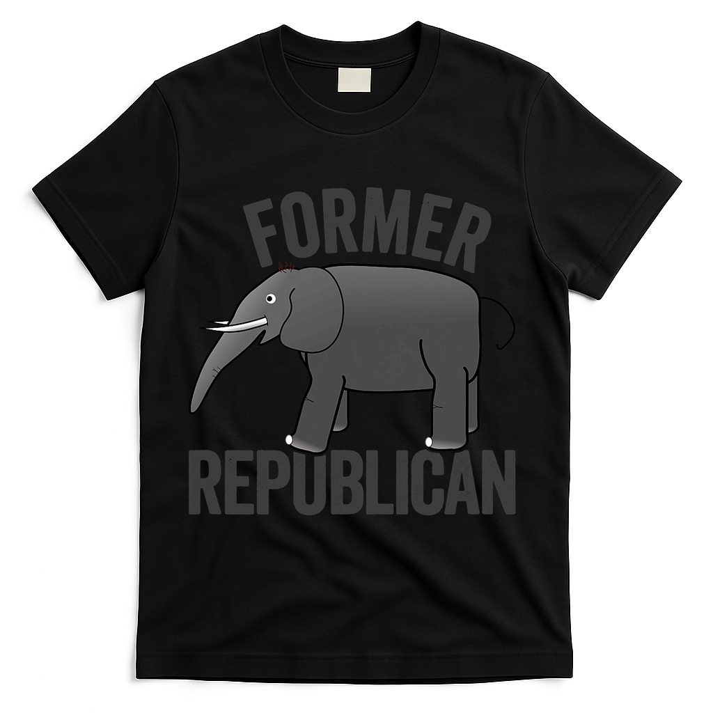 Mer Republican Elephant Anti Trump Never Trumper Meme T-Shirt - Black