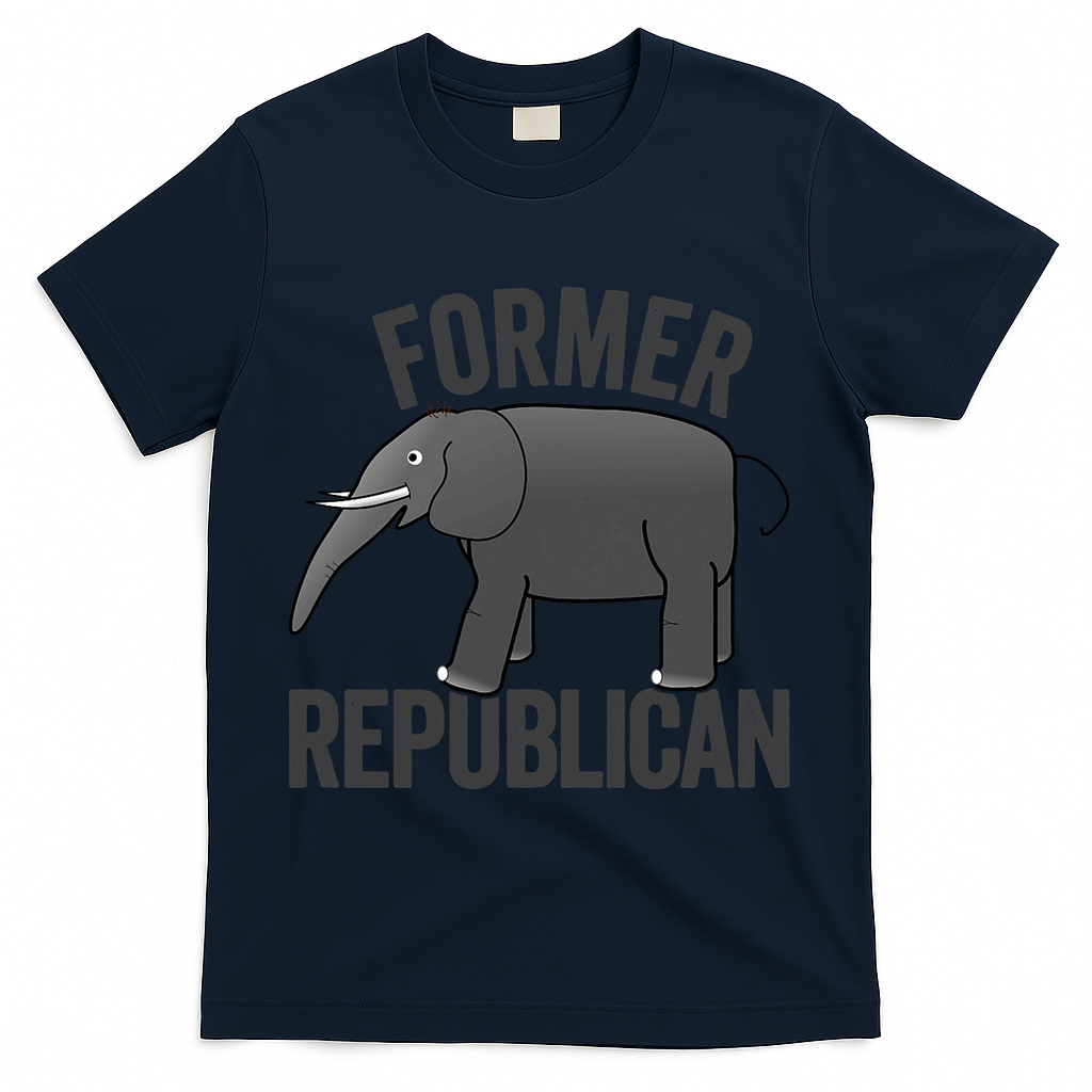 Mer Republican Elephant Anti Trump Never Trumper Meme T-Shirt - Navy