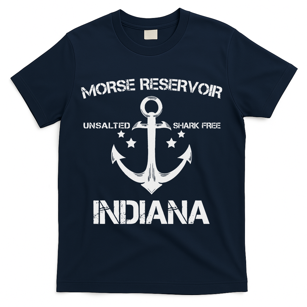 Morse Reservoir Indiana Funny Fishing Camping Summer Gift T-Shirt - Navy