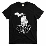 Mi Roots Michigan Map Native Michigander Gift Home State Gift T-Shirt