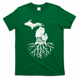 Mi Roots Michigan Map Native Michigander Gift Home State Gift T-Shirt