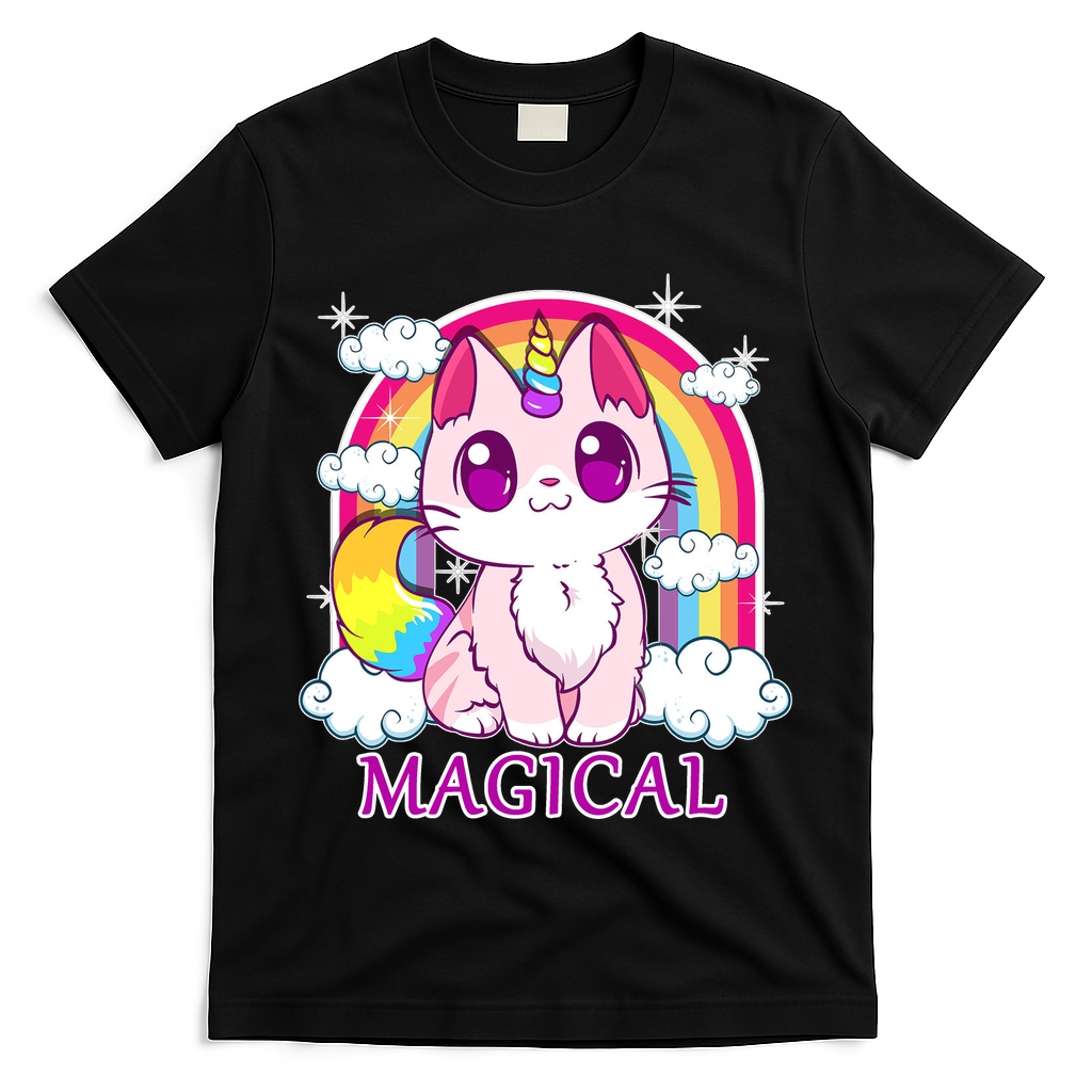 Magical Rainbow Unicorn Kitty T-Shirt
