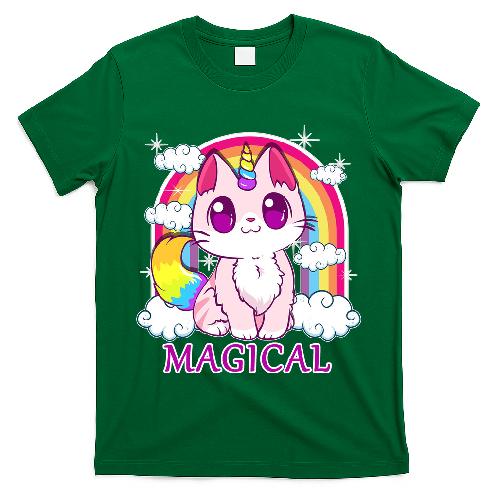 Magical Rainbow Unicorn Kitty T-Shirt