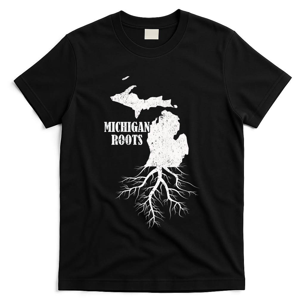 Michigan Roots Vintage Pride State Map Gift T-Shirt