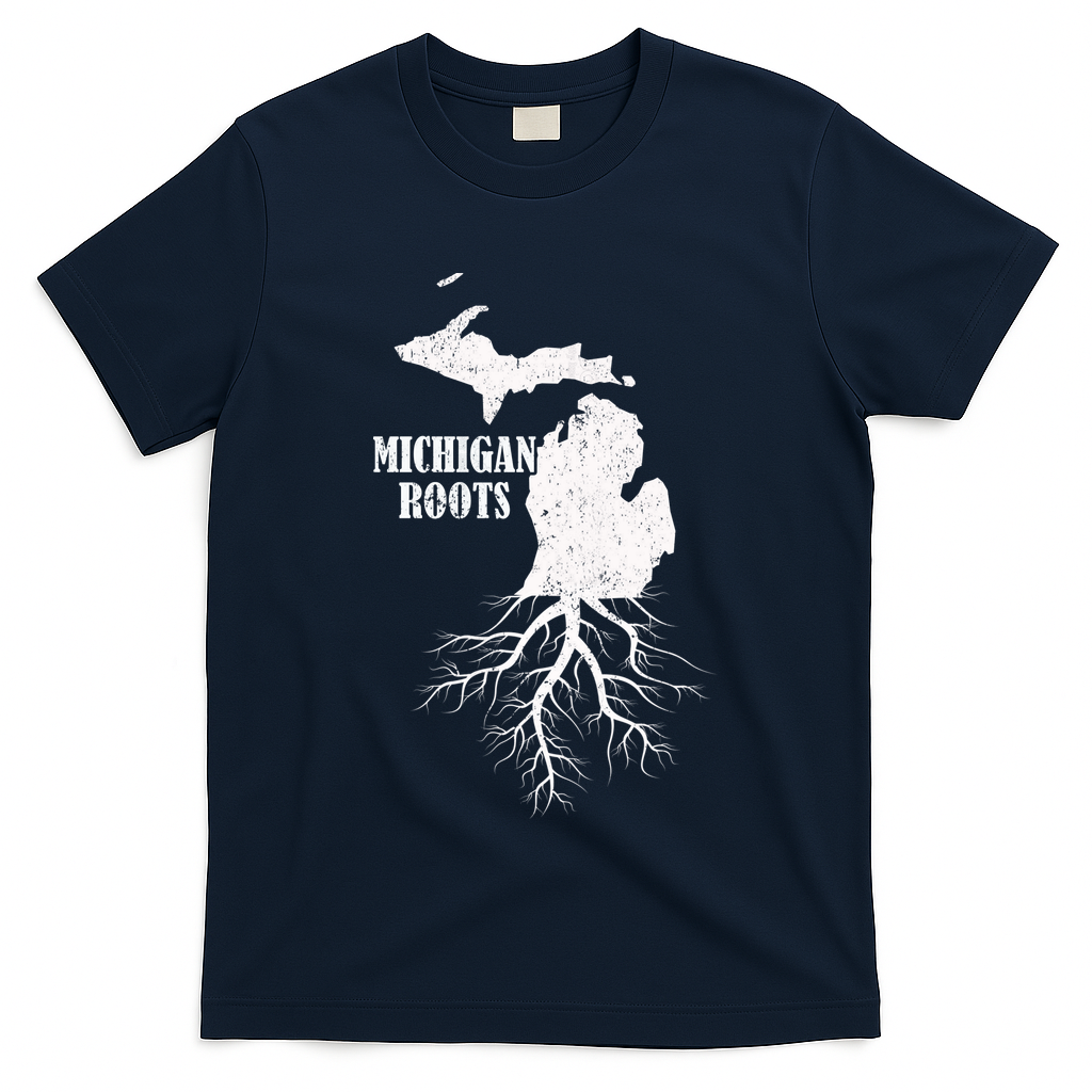 Michigan Roots Vintage Pride State Map Gift T-Shirt