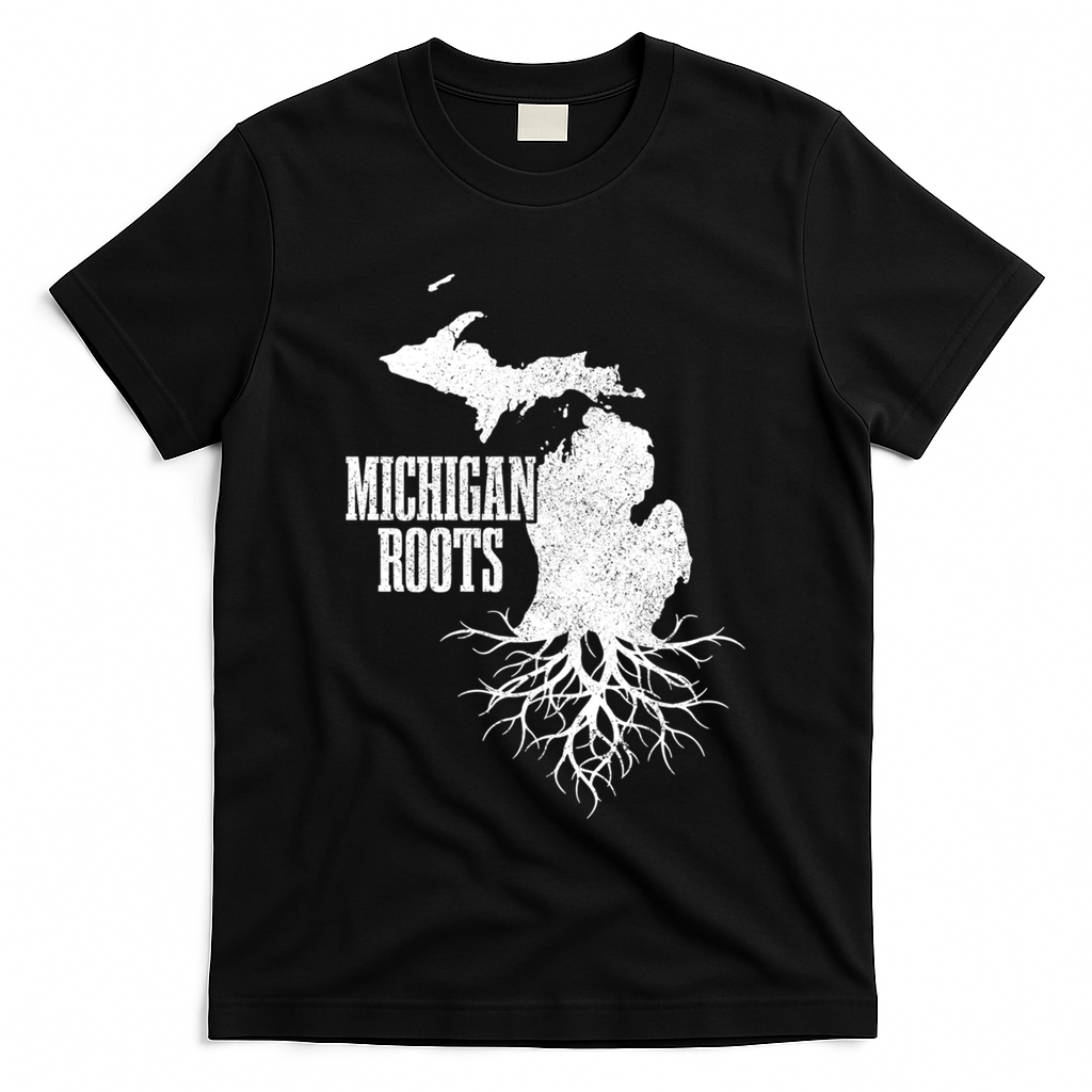 Michigan Roots Vintage Pride State Map Gift T-Shirt