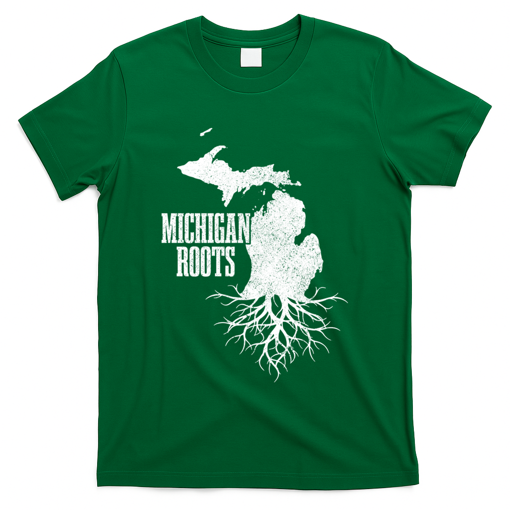 Michigan Roots Vintage Pride State Map Gift T-Shirt