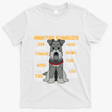Miniature Schnauzer Anatomy Funny Dog Mum Dad Gift T-Shirt - White
