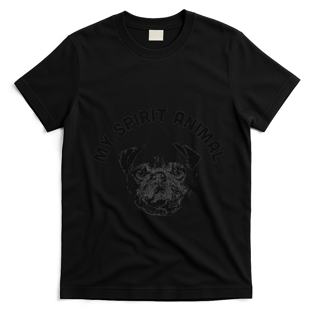 My Spirit Animal Pug Funny Dog Mom And Dog Dad T-Shirt - Black