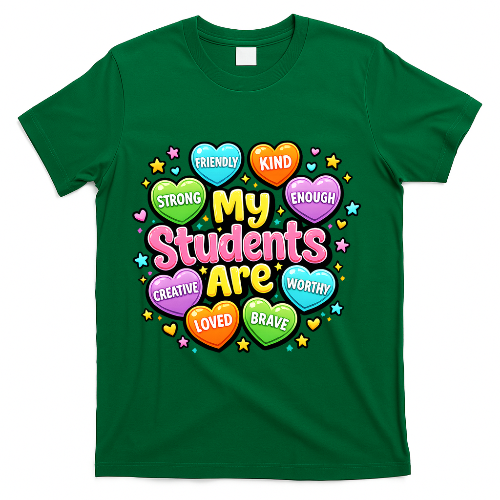 My Students Are Kind Strong Brave T-Shirt - Green