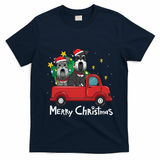 Miniature Schnauzer Christmas Truck Tree Mom Dad Xmas Gift T-Shirt - Navy Blue