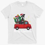 Miniature Schnauzer Christmas Truck Tree Mom Dad Xmas Gift T-Shirt - White