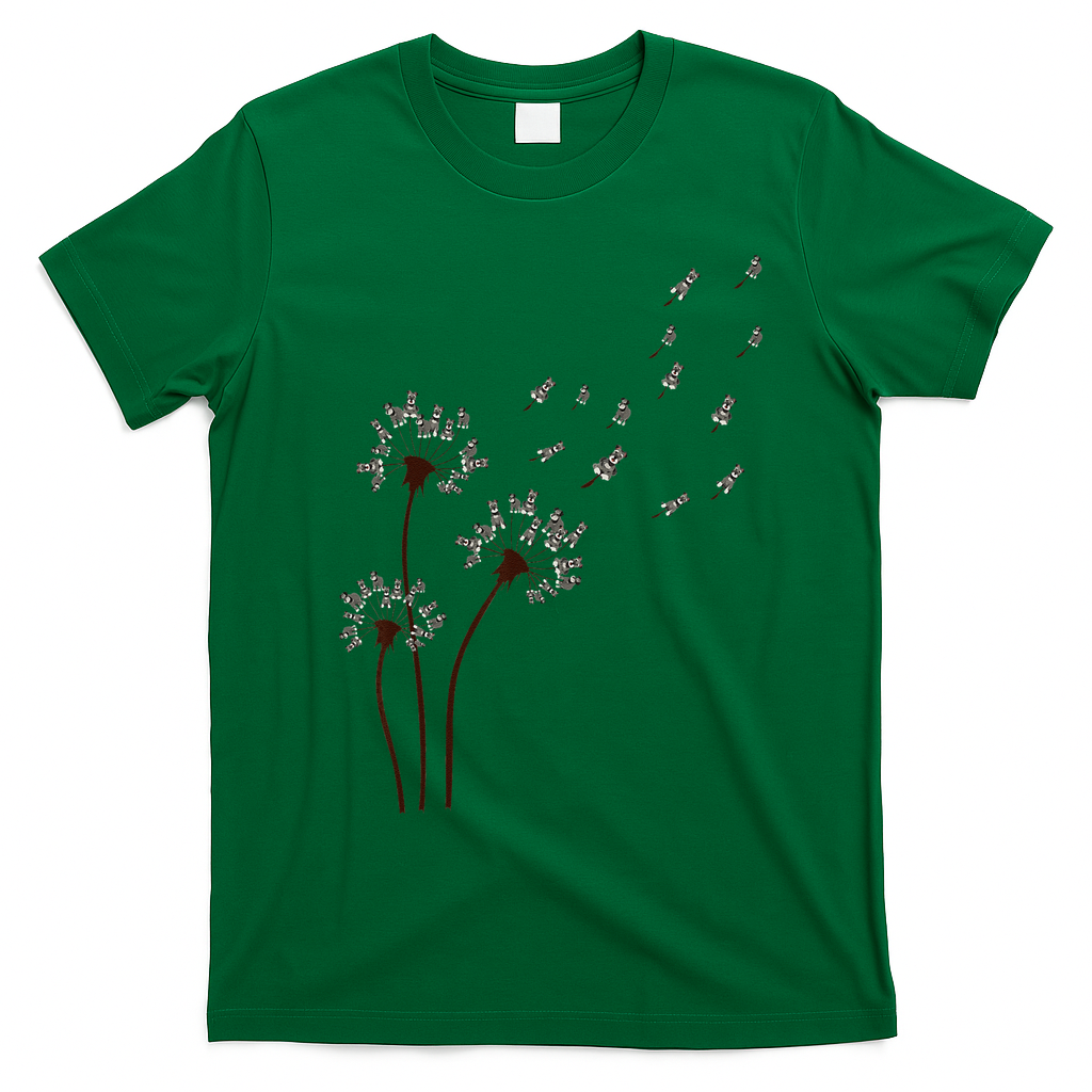 Miniature Schnauzer Dandelion Loves Dog For Mothers Day Dog T-Shirt - Irish Green