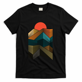 mountain sunset geometry - Black