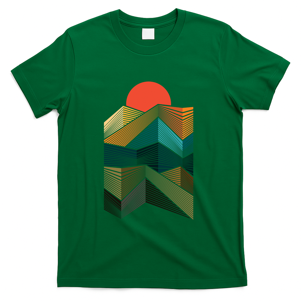 mountain sunset geometry - Green