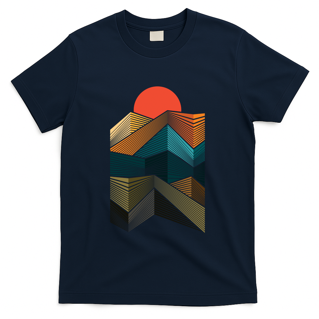 mountain sunset geometry - Navy