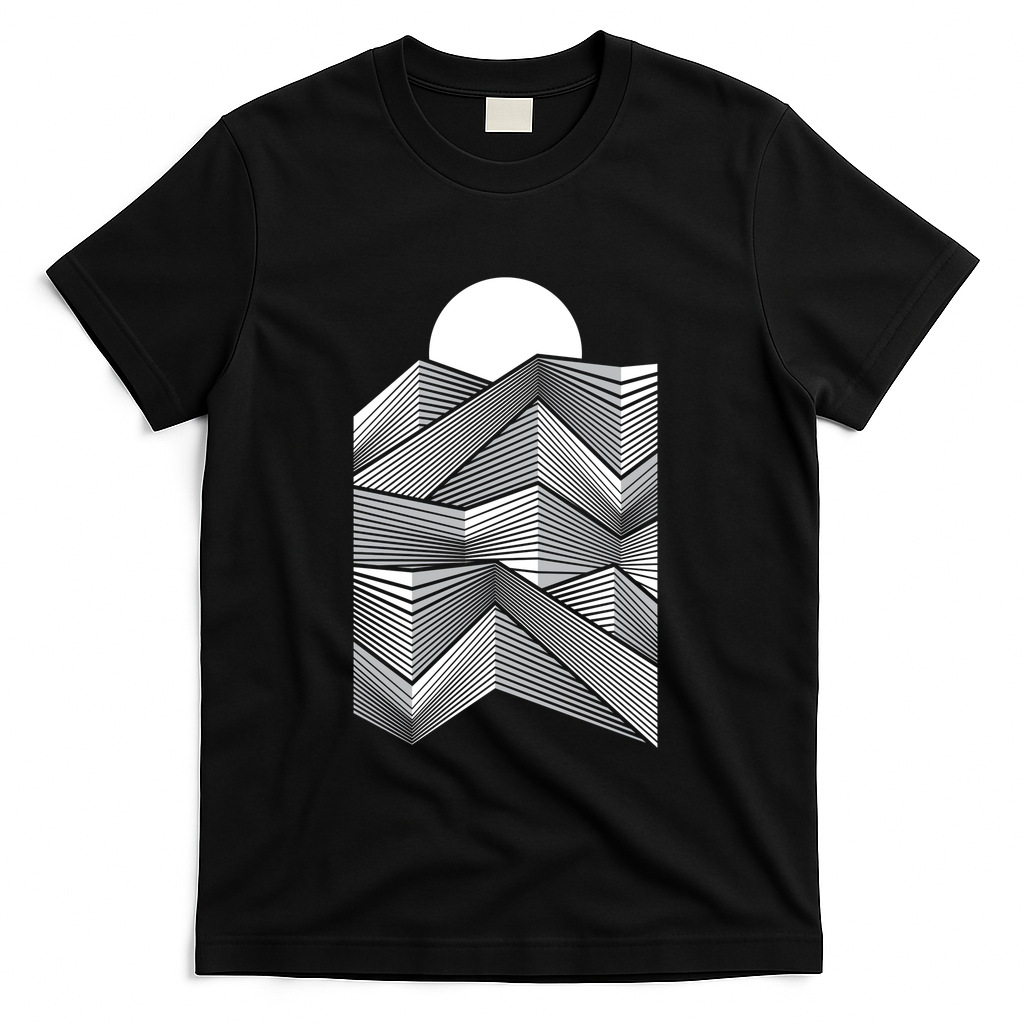 mountain sunset geometry #2 - Black