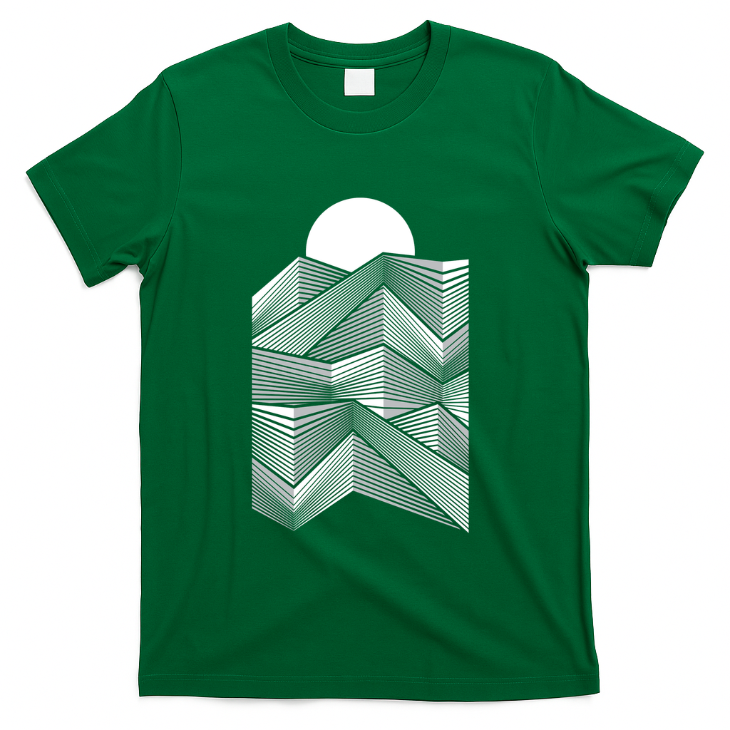 mountain sunset geometry #2 - Green