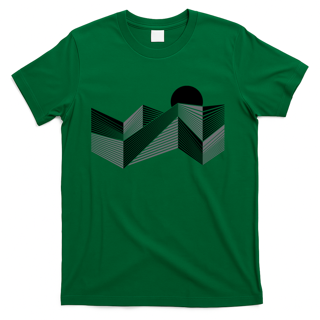 mountain sunset geometry #3 - Green