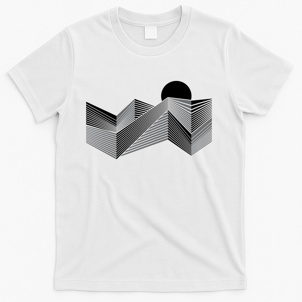 mountain sunset geometry #3 - White