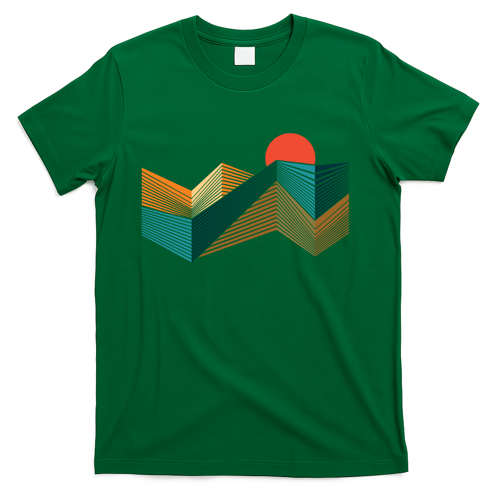 mountain sunset geometry #4 - Green
