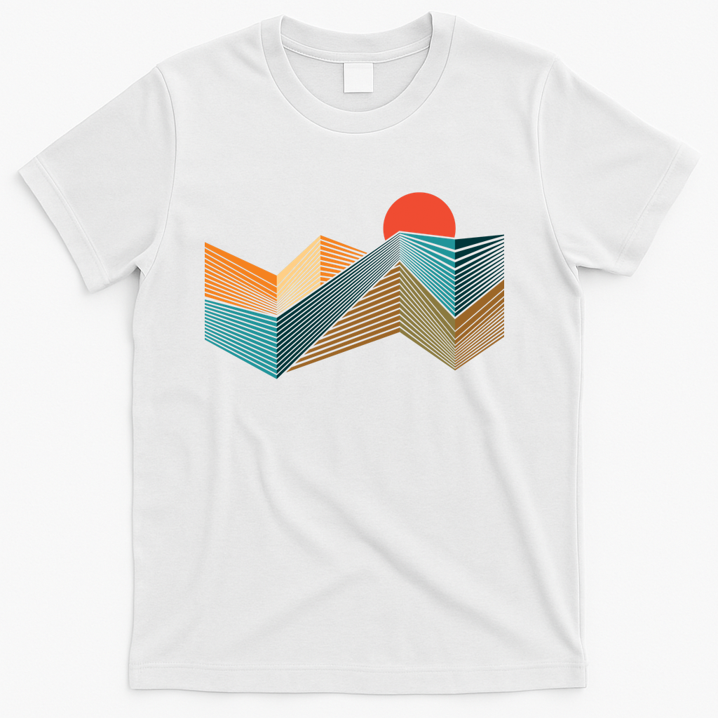 mountain sunset geometry #4 - White