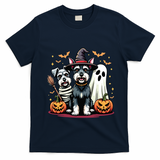 Miniature Schnauzer Halloween Costume Mummy Witch Ghost Dog T-Shirt - Navy Blue