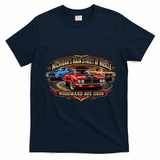 Main Street Of Muscle Woodward Ave 2026 Front & Back T-Shirt - Navy Blue