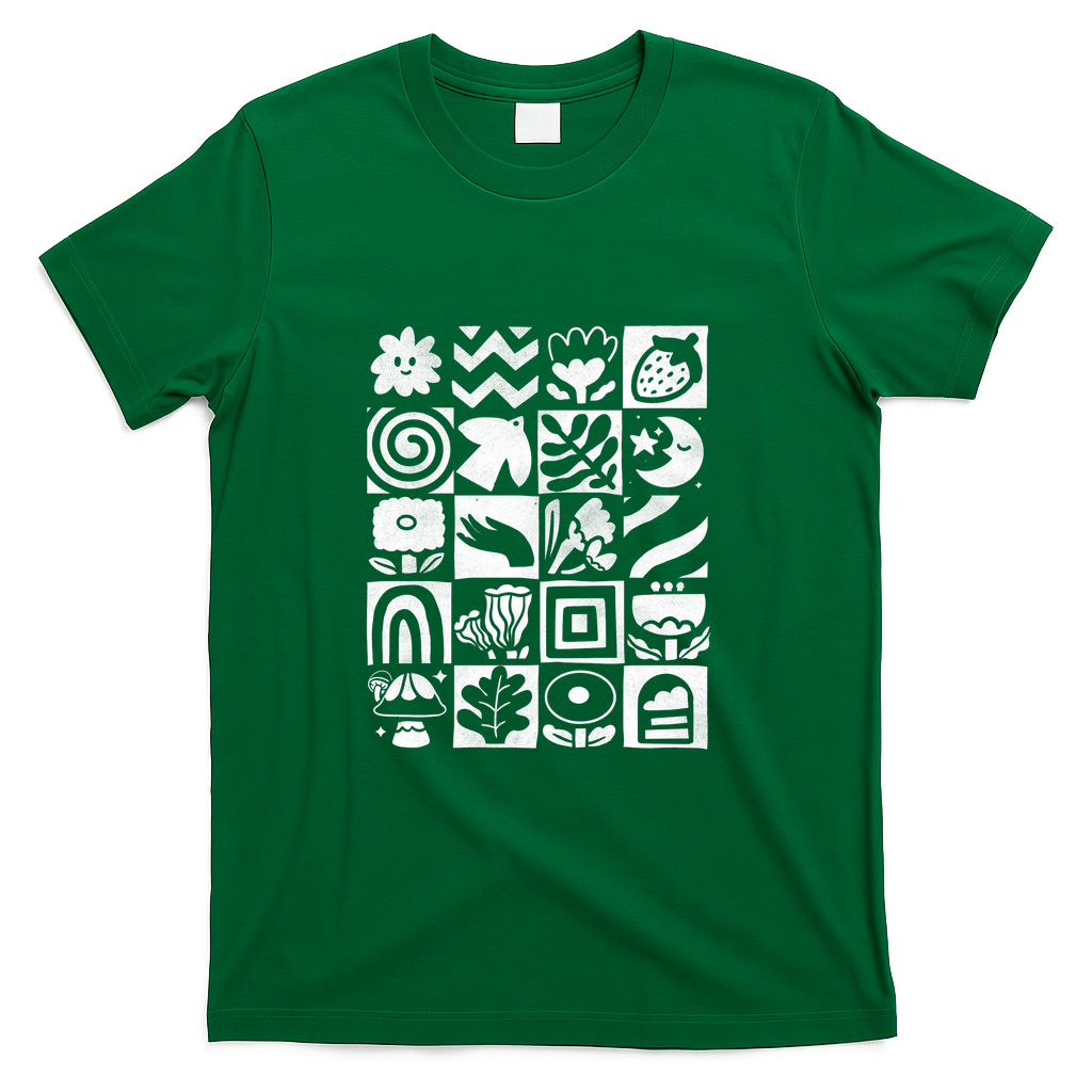 Monochrome Spring Pattern - Green