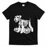 Miniature Schnauzer Skeleton Birthday Halloween Cute Gift T-Shirt - Black