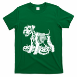 Miniature Schnauzer Skeleton Birthday Halloween Cute Gift T-Shirt - Irish Green