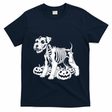 Miniature Schnauzer Skeleton Birthday Halloween Cute Gift T-Shirt - Navy Blue