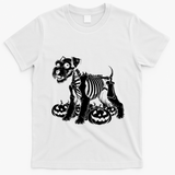 Miniature Schnauzer Skeleton Birthday Halloween Cute Gift T-Shirt - White